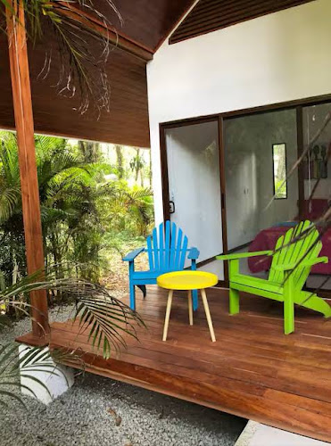 2 1 bedroom cabins with a pool 1 bathroom kitchen, living on a covered deck